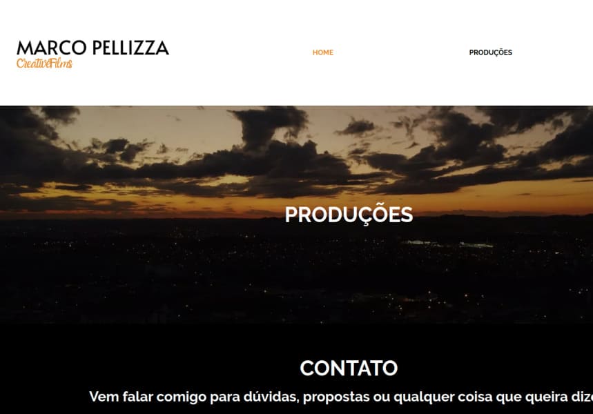 Screenshot do site Marco Pellizza